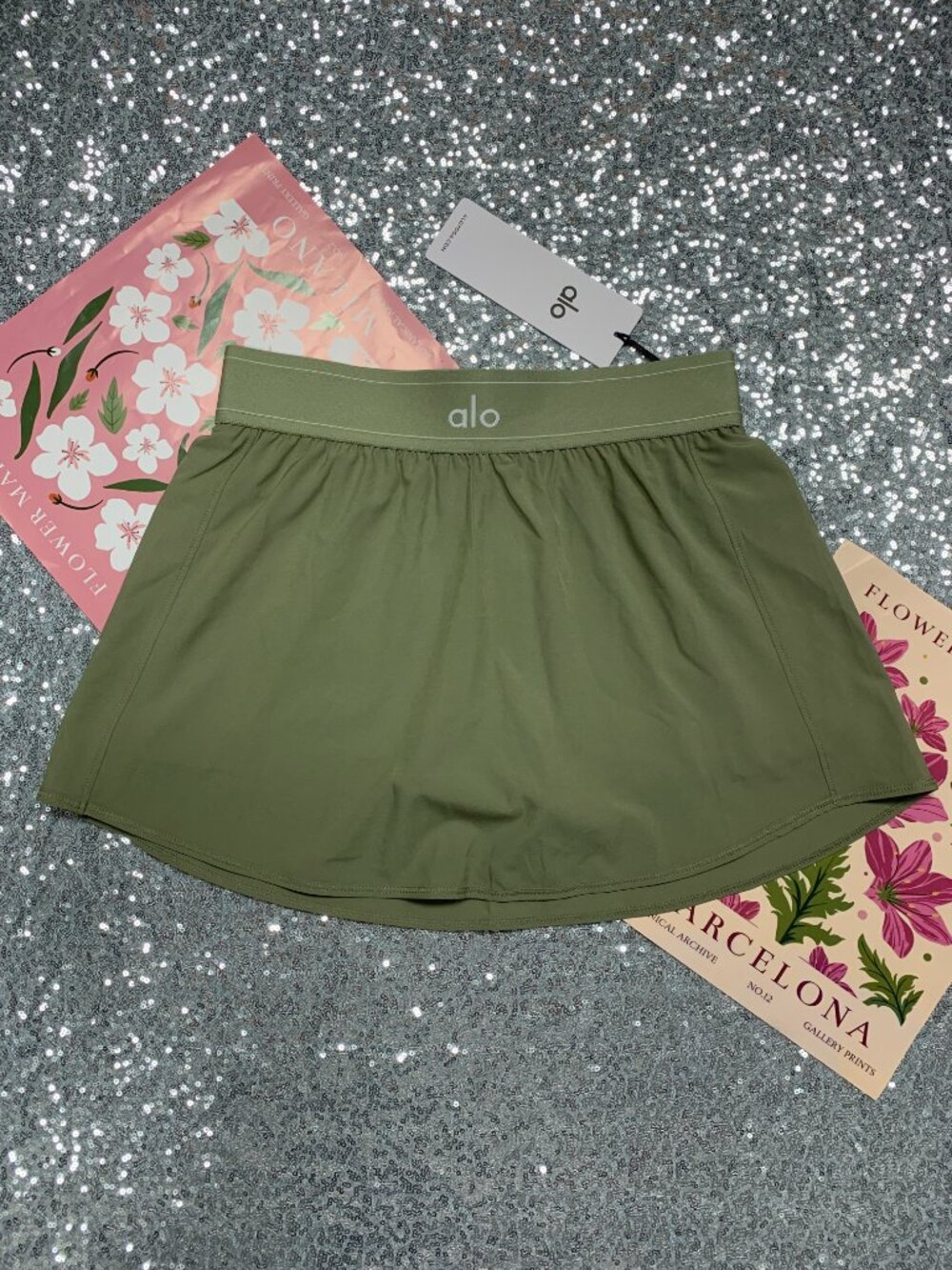 NWT ALO Yoga Dune Grass Tennis Skirt🎍Match Point Athleisure Style